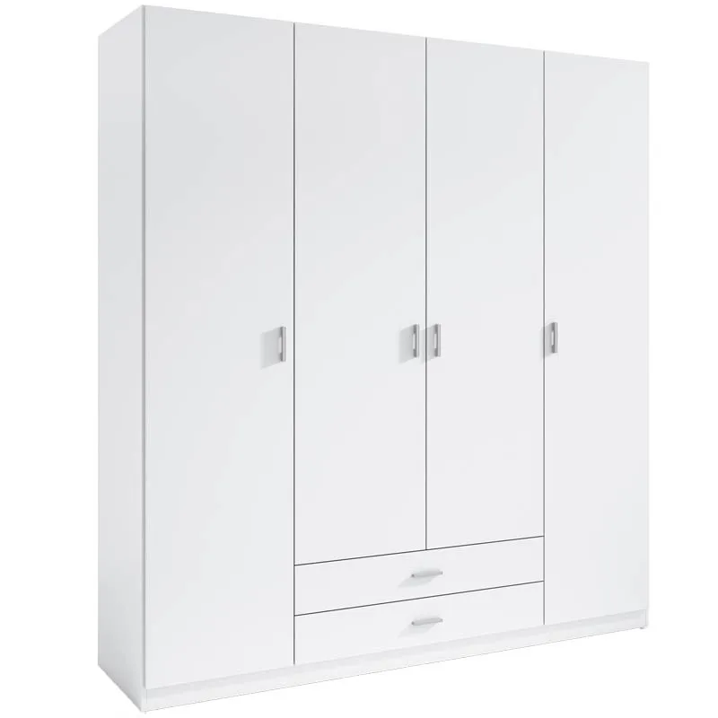 Miroytengo Exojo Armario Grande Roma Blanco Mate 4 Puertas 2 Cajones 200x216CM