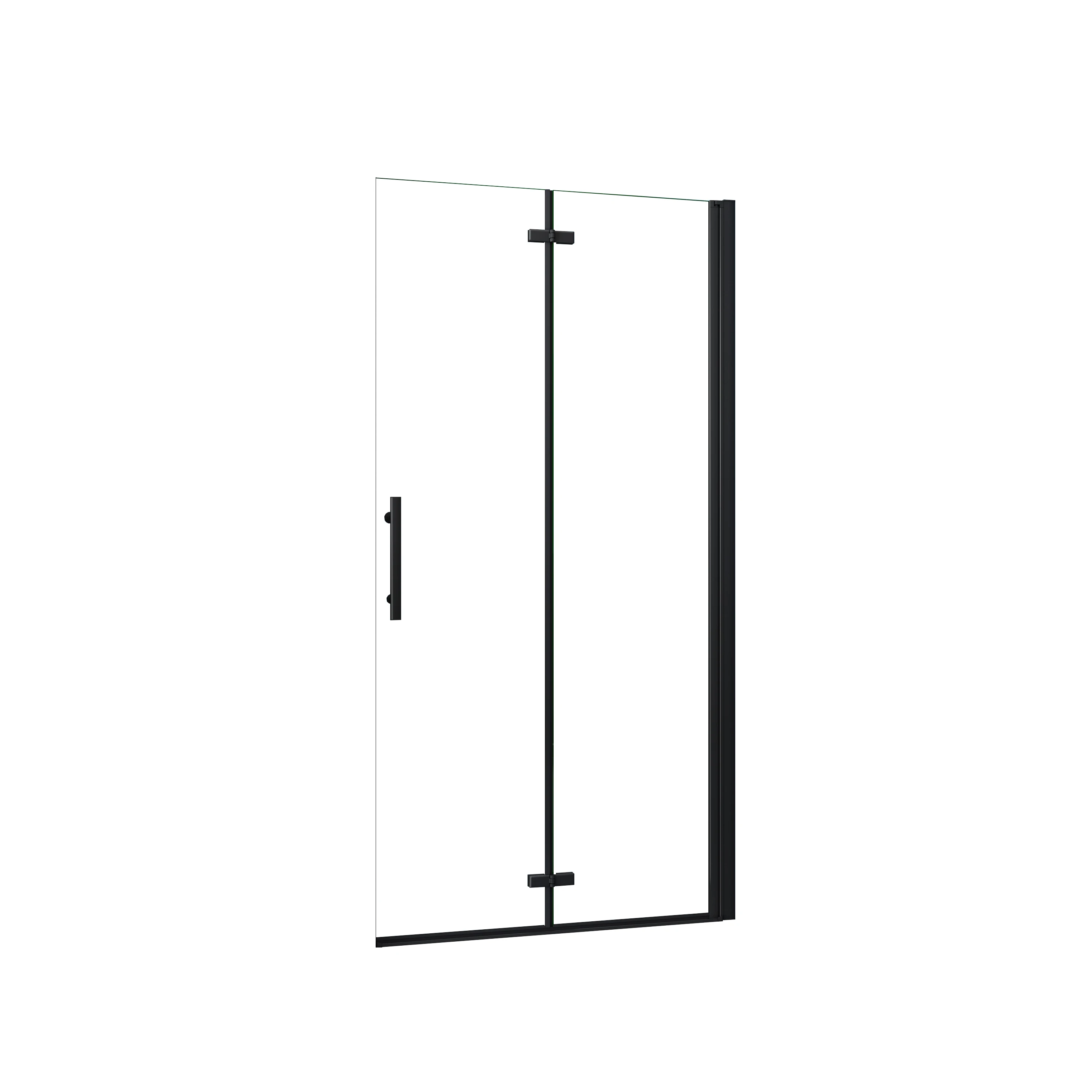 AICA Walk in 2 hojas plegables con Perfil Negro Mate, estilo industrial, 5 mm cristal templado, Easyclean, Tamaño:(1045-1065)x1900mm