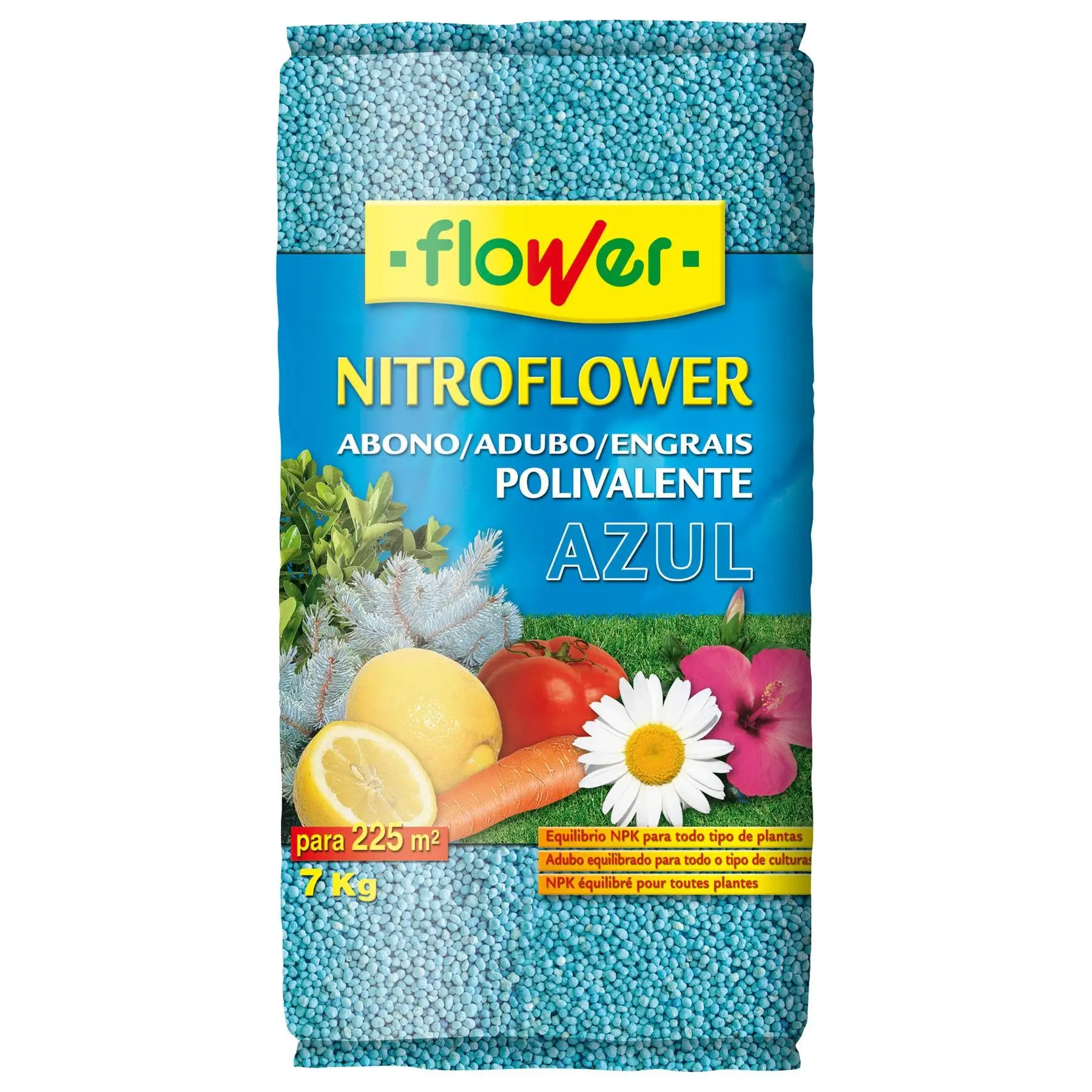 Abono Polivalente Azul Nitroflower granulado Flower en varios tamaños con nutrientes