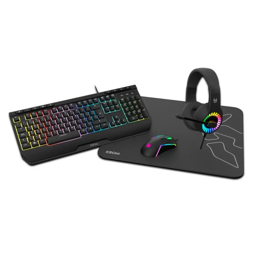 Krom Kenya PACK Gaming RGB Combo keyboard Anti-Ghosting Mouse 8000 DPI