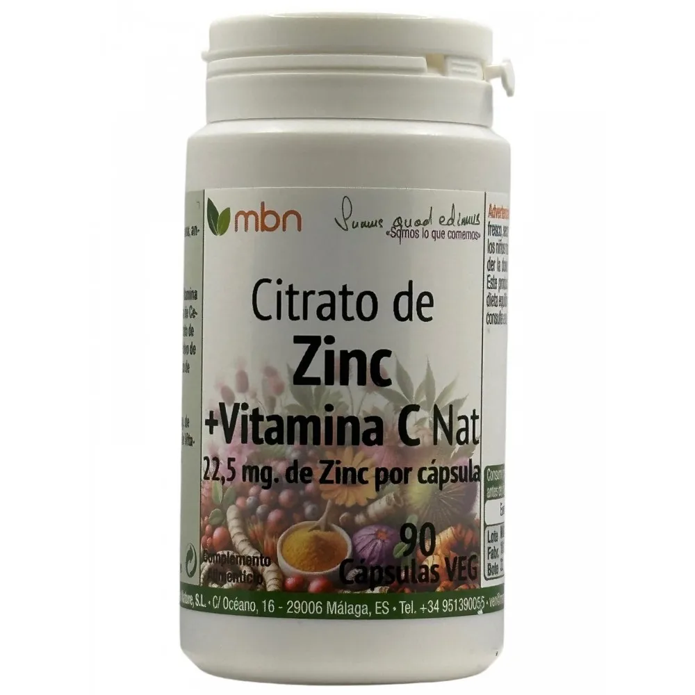 Citrato de Zinc + Vitamina C natural de Manabios