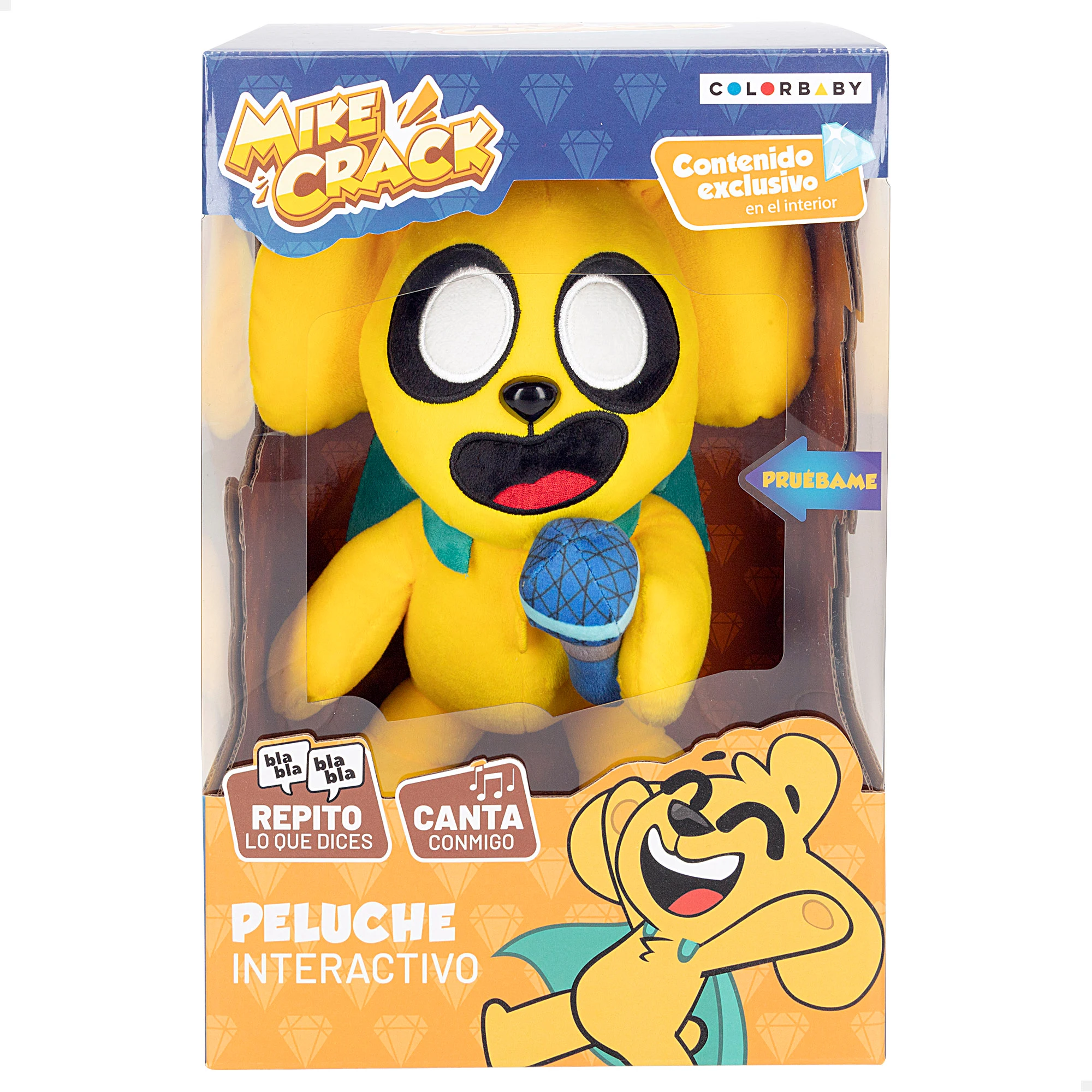 Colorbaby Mikecrack - Peluche oficial Mike Canto "Chocolate con Almendras" y repito lo que dices, Peluche oficial Akela Canto "La mejor canción", Peluche oficial Mike.Exe Canto "Punto Exe", Grabación