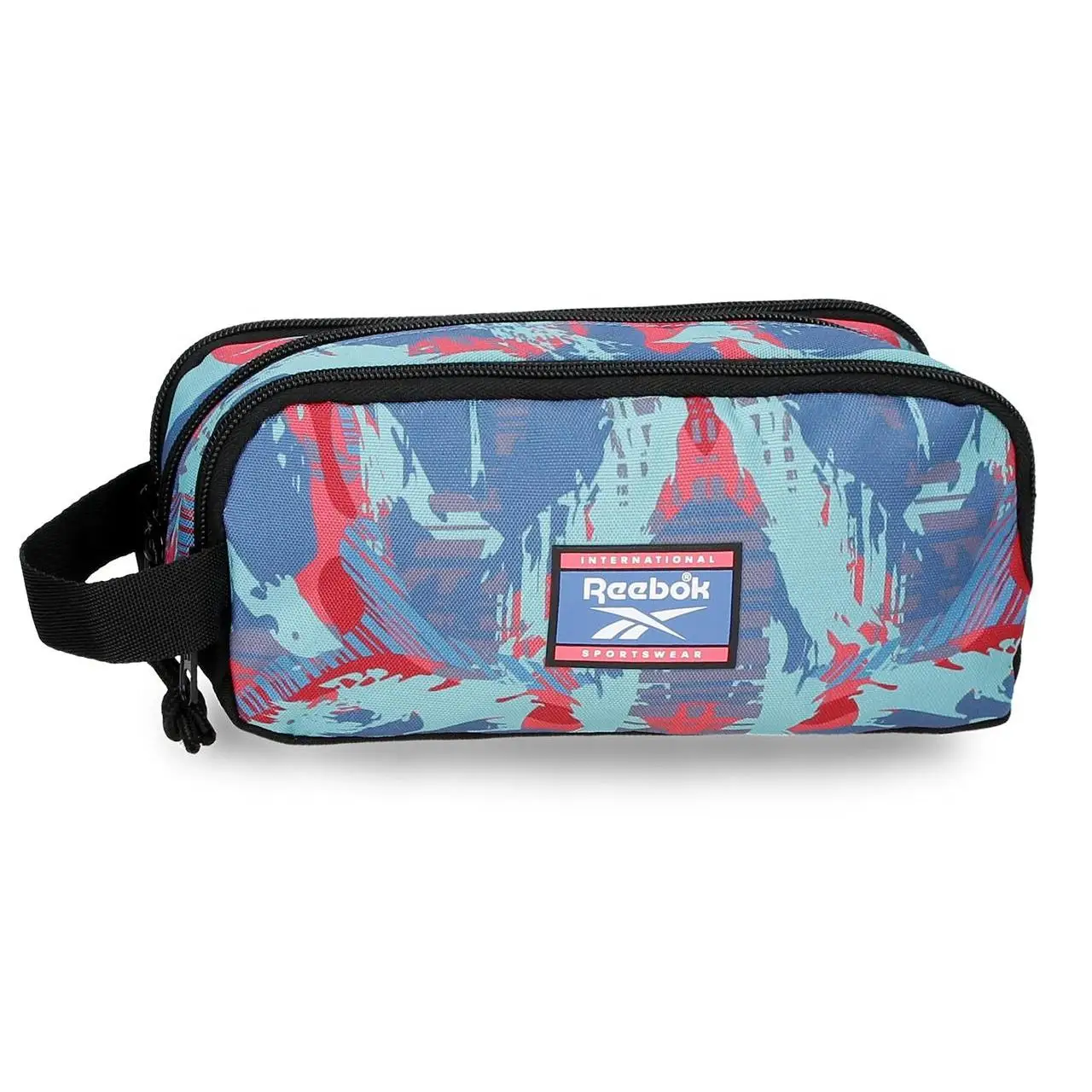 Estuche tres compartimentos Reebok Tacoma 22 cm x 10 cm x 9 cm  Azul