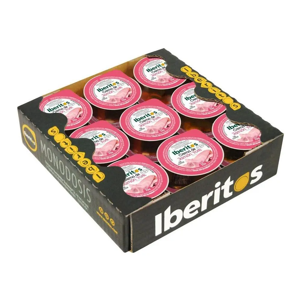IBERITOS Crema de jamón york en monodosis de 23grs
