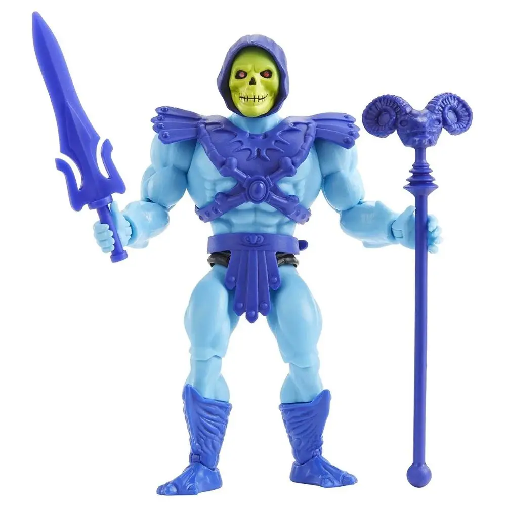 Figura Skeletor Masters del Universo muñeco articulado original de Mattel 14cm embalaje retro con cómic (HGH45) Motu Origins