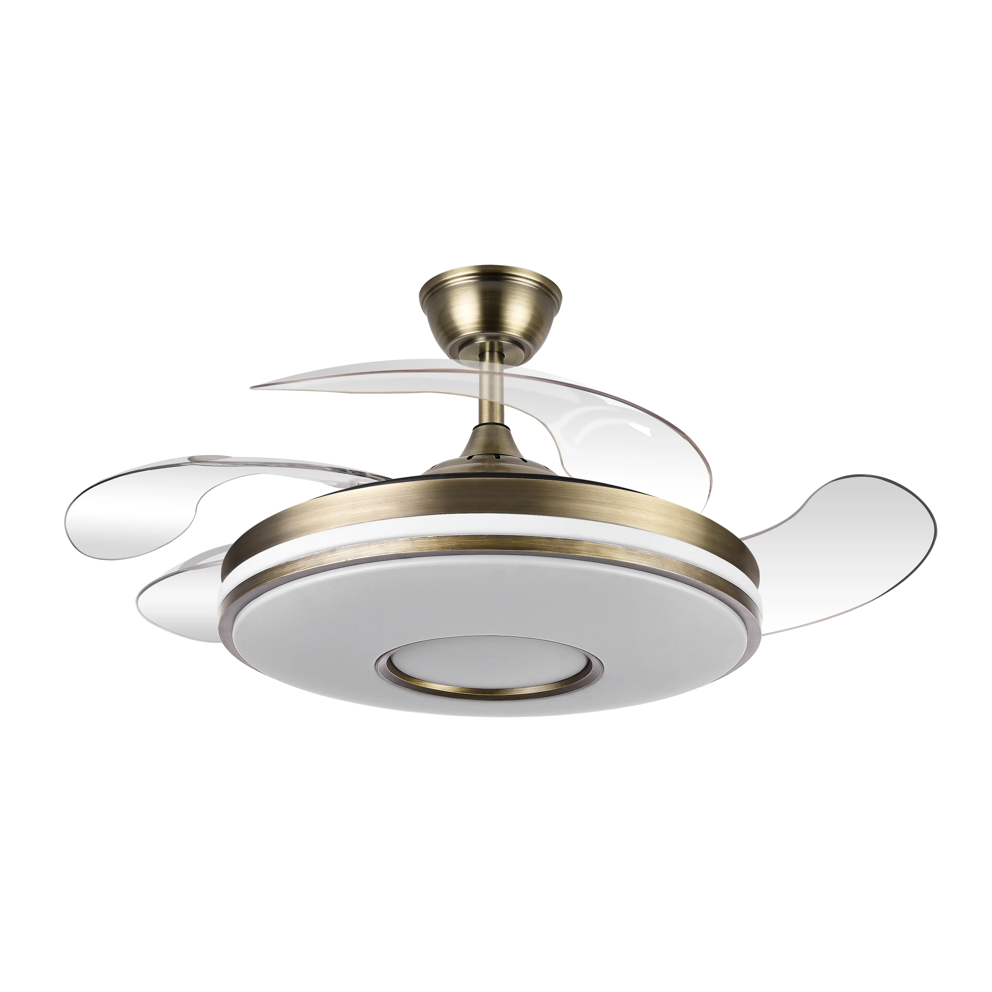 Dani fabrilamp leather fan 107cm with low-consumption dc motor powered by remote control - retractable blade fan with cct led light opens