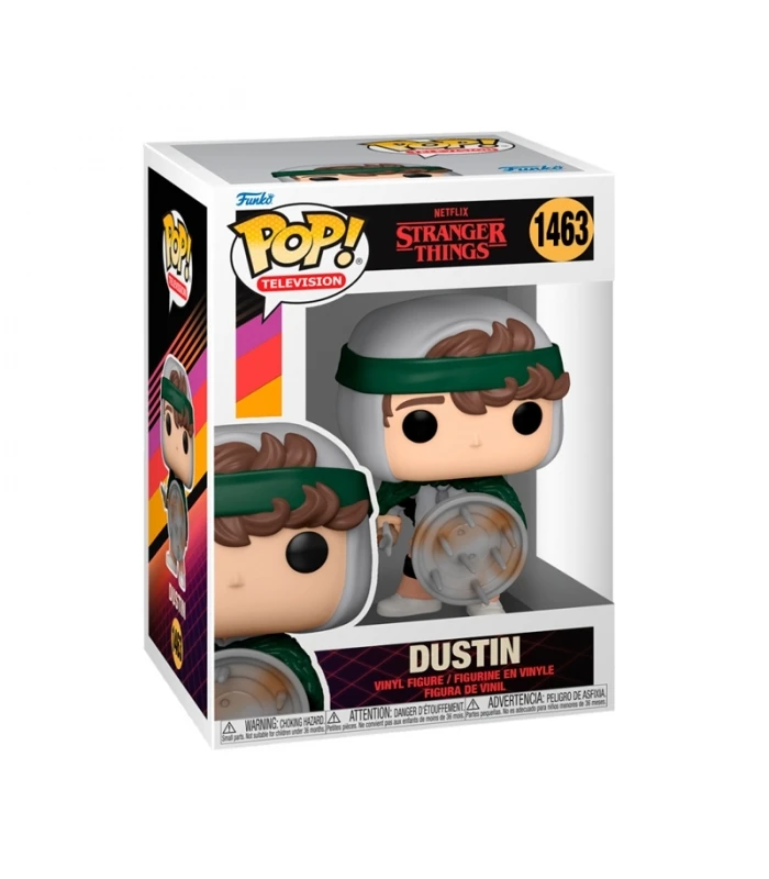 Funko POP! Stranger Things-Series-ST S4 - Hunter Dustin with Shield-official collectible figure-toy for children and adults-Fans-diversity of characters and themes