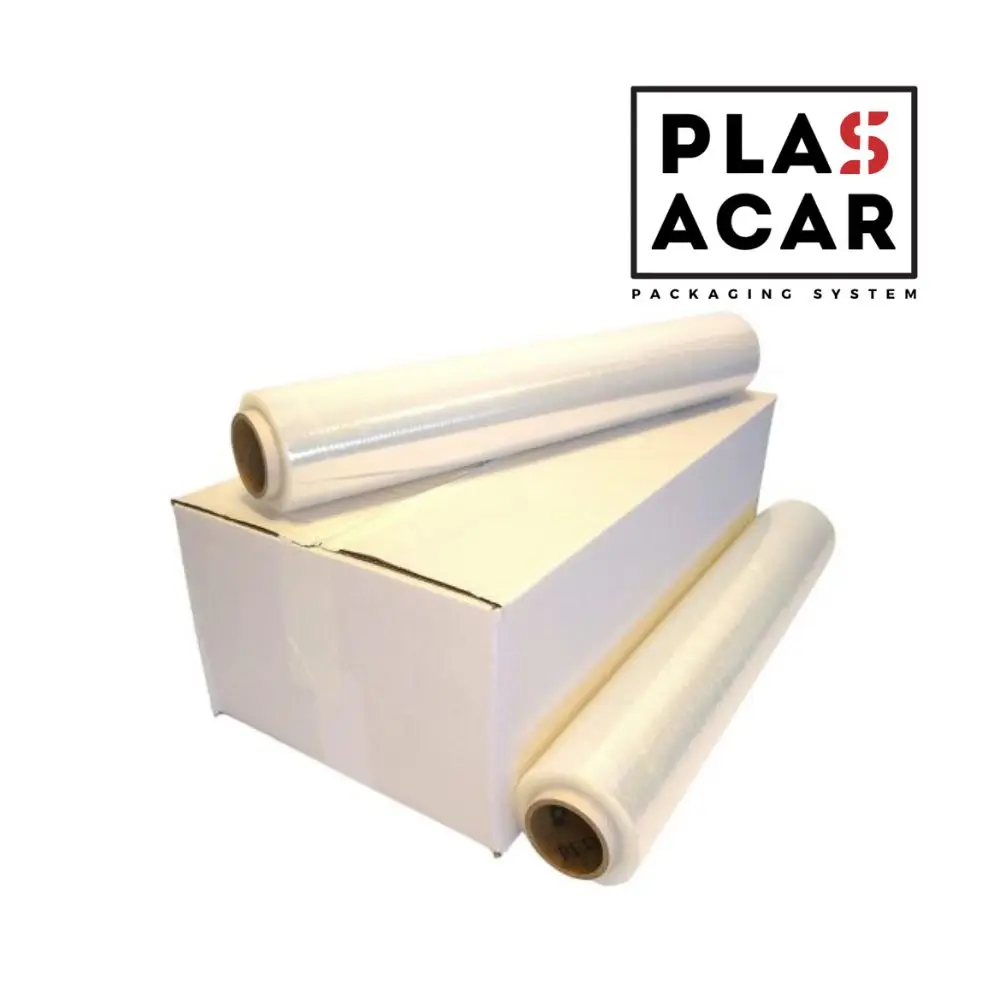 Plasacar S.L.-Film Estirable para Paletizar Transparente 50 cm x 125 metros 23 micras Ultra Resistente (Pack 8 Unid.)