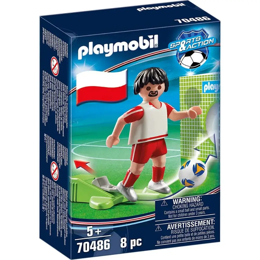 Jugador de fútbol Polonia Playmobil (70486) figura futbolista con función de disparo Sports & Action
