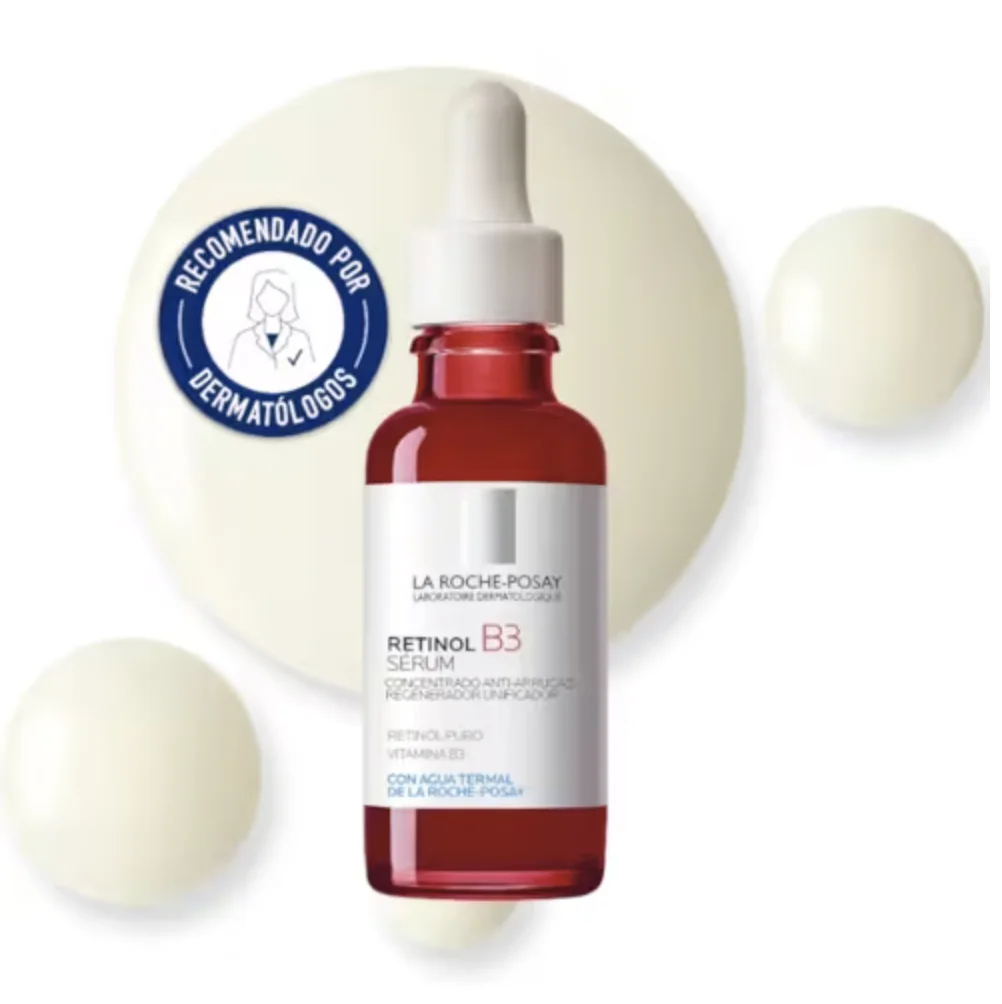 La Roche-Posay - Sérum Retinol B3 facial antiedad con retinol y vitamina B3 para piel sensible, recomendado por dermatólogos, mejora luminosidad, tono uniforme y reduce arrugas profundas, 30 ml
