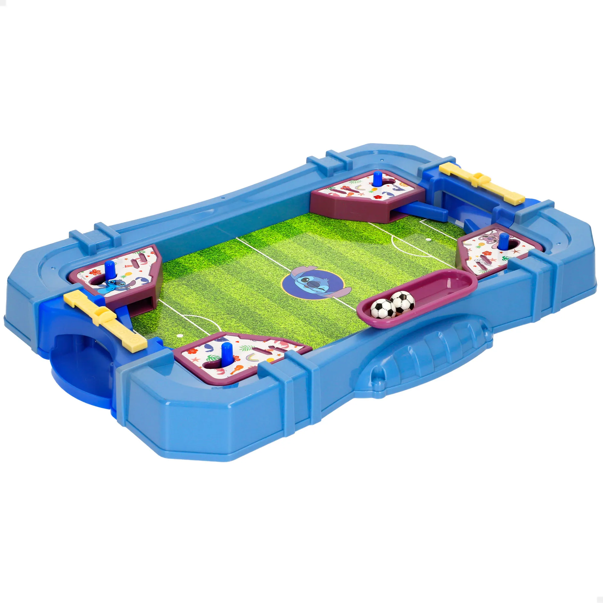 Stitch - Mesa futbolín de Disney, juego infantil, diseño compacto, licencia oficial Disney, para niños y niñas, juego mesa, para desarrollar habilidades, coordinación, socialización, habilidades