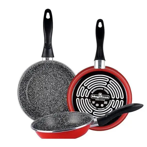 Juego de 3 Sartenes Rojas 24/26/28 cm Vitrinor, marca Magefesa