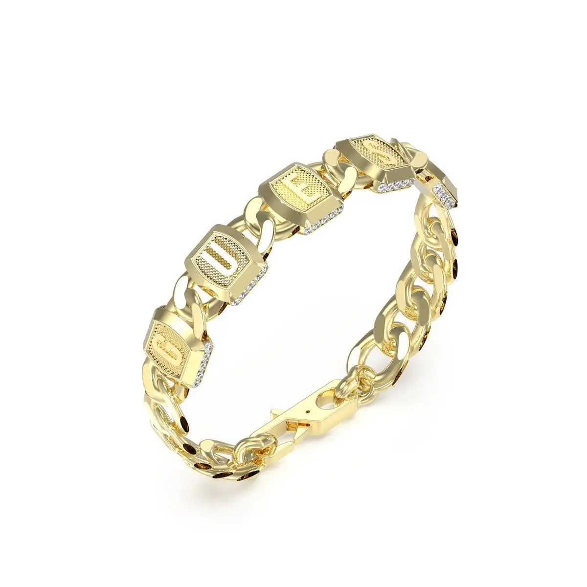 Guess Pulsera Hombre Lion King De Acero Dorado