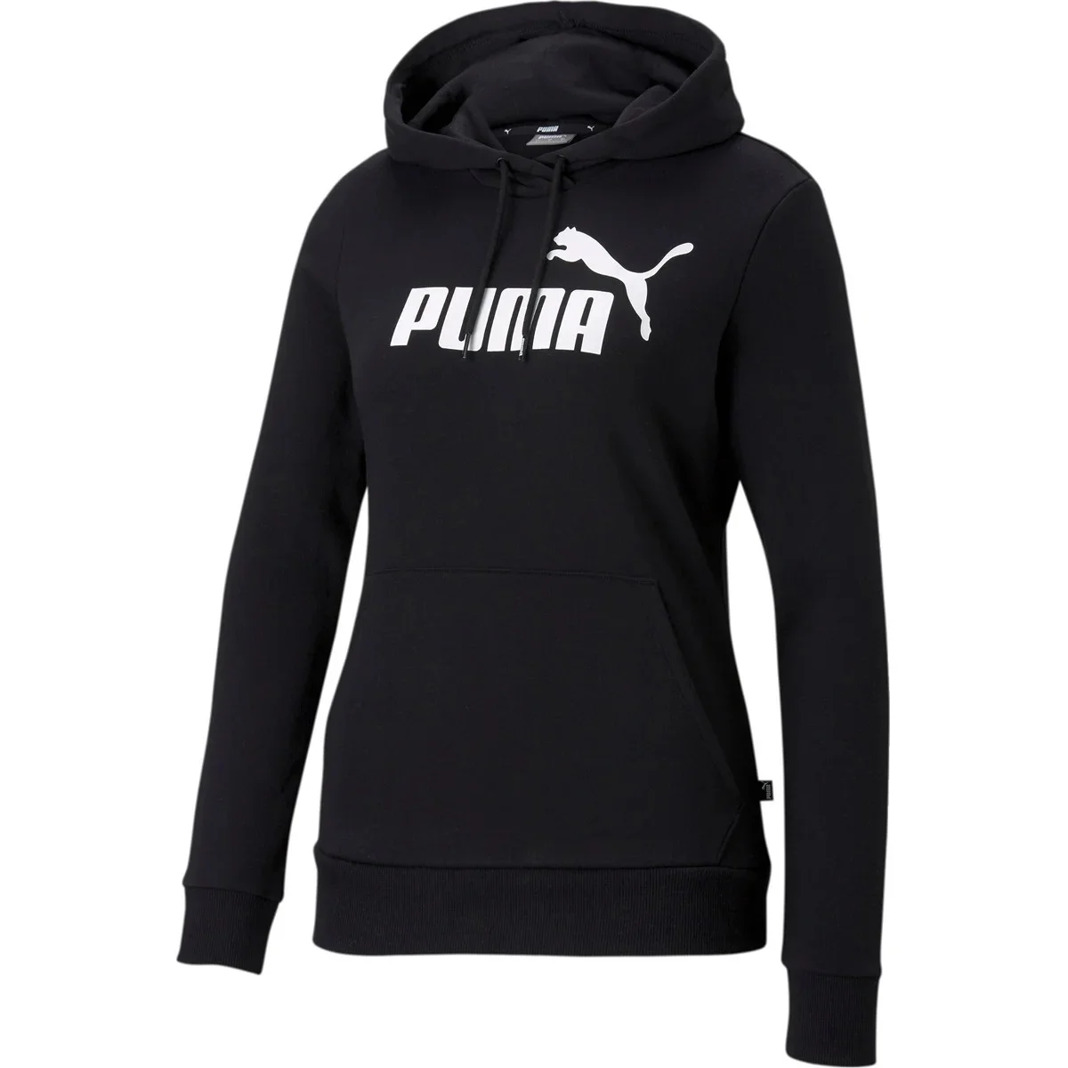 Sudadera Puma ESS Logo Hoodie Negra para Mujer - Sudadera con Capucha y Bolsillo Canguro