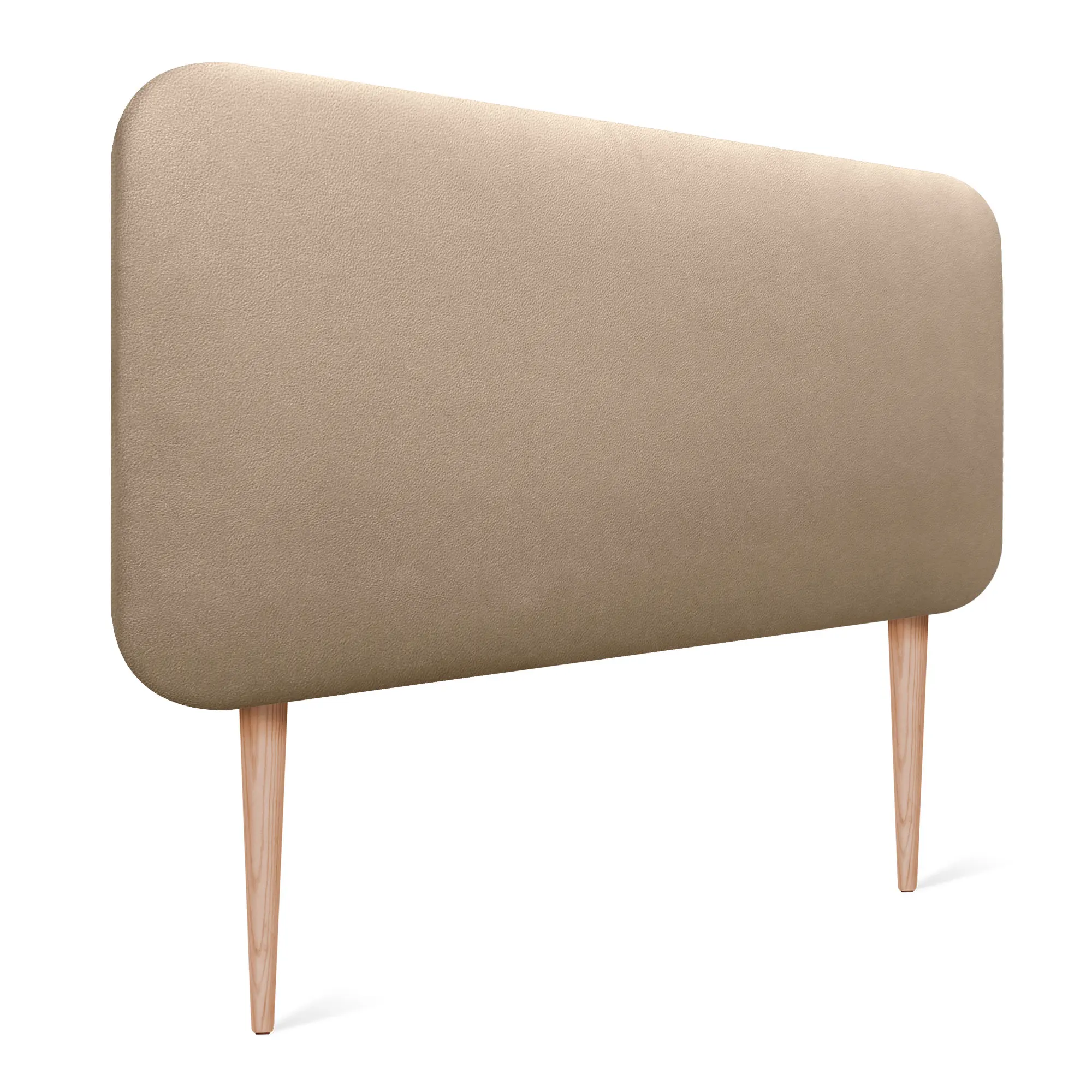 DHOME Cabecero Tapizado Liso Redondeado Polipiel con Patas para Pared Acústicos Cabeceros Absorbentes Cabezal Cama Dormitorio