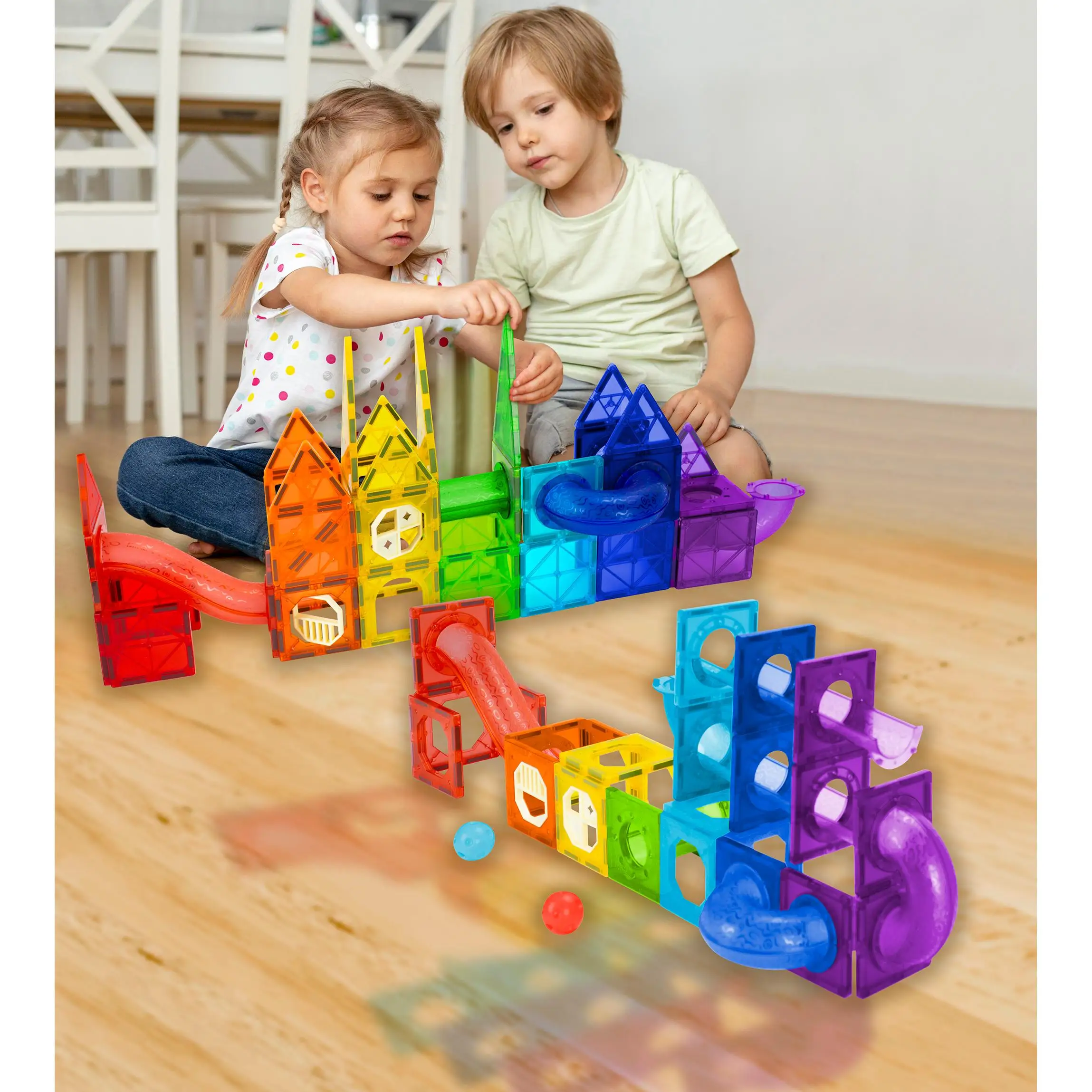 48 Piezas Bloques Magnéticos (3052) Juego Construcción creativa y aprendizaje 3+ Años