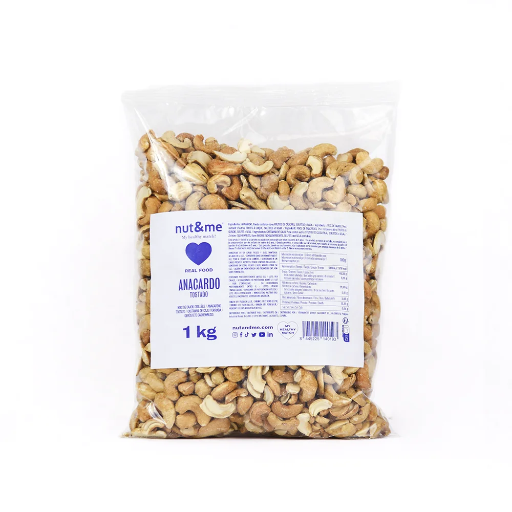 Anacardos Crudos Natural 1 Kg Nut&me | Sin Sal | Sin Tostar | Keto | Sin Aditivos | Fuente de Proteínas | Fuente de Fibra | Sin Gluten | Vegano y Vegetariano | Sin Lactosa