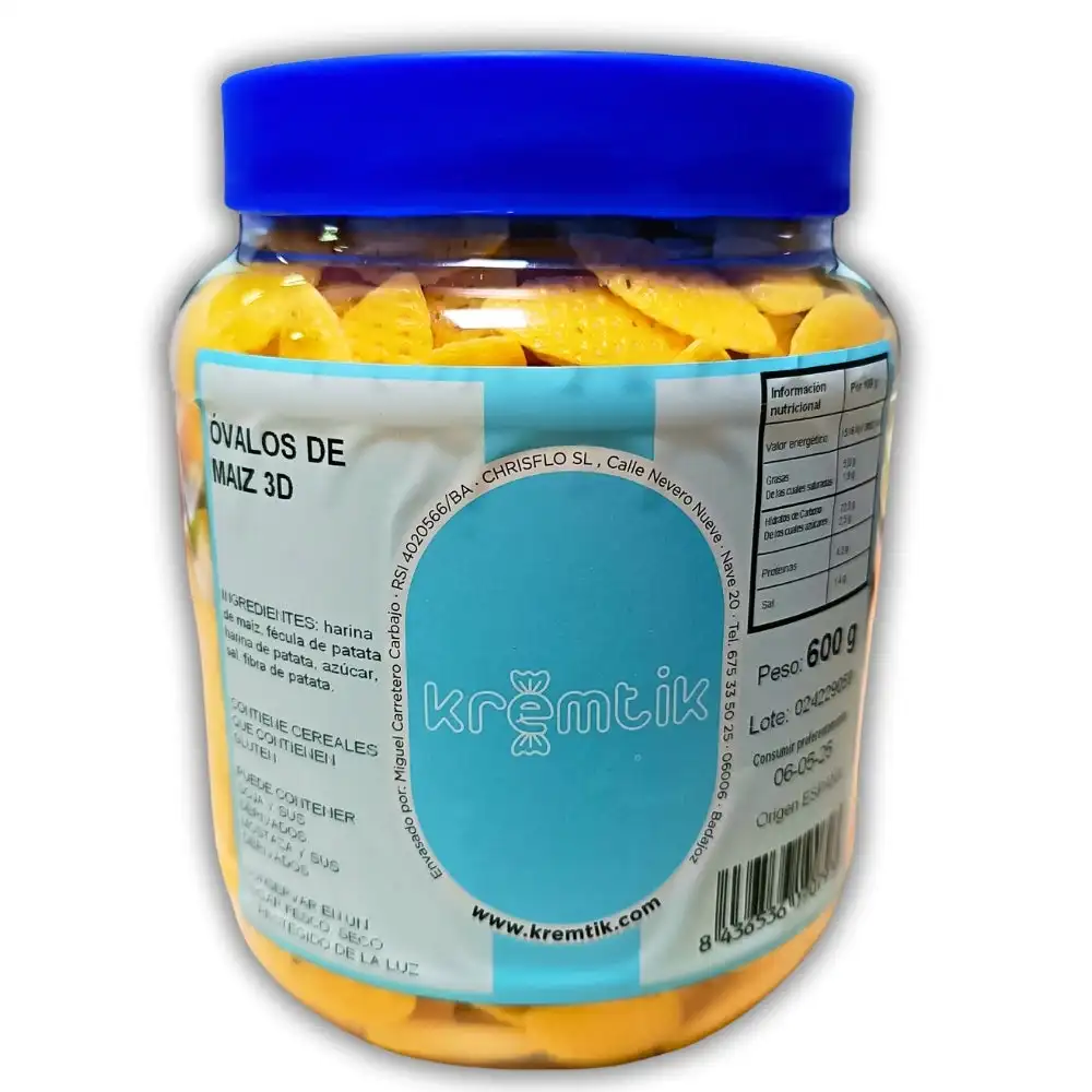 Corn ovals-Snacks for frying at home-jar format 600G