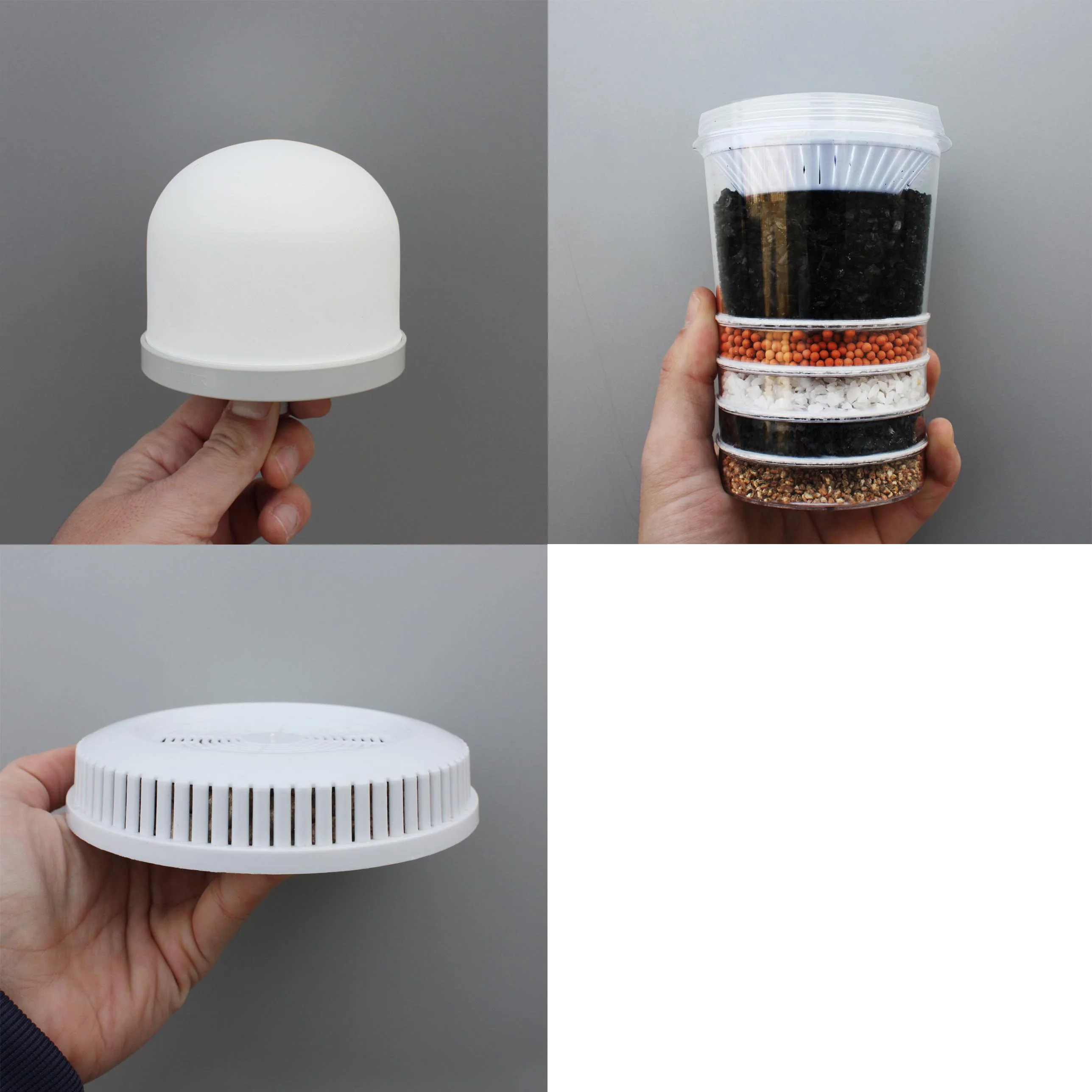 Eco-De Recambio para Aqua Filter Tower -Pack de 3 filtros: Base de Fijación, Capas de Varios minerales, Filtro Cerámico, Valido para Fuente de Agua ECO-3150 Eco-Der -Pack de 3 filtros