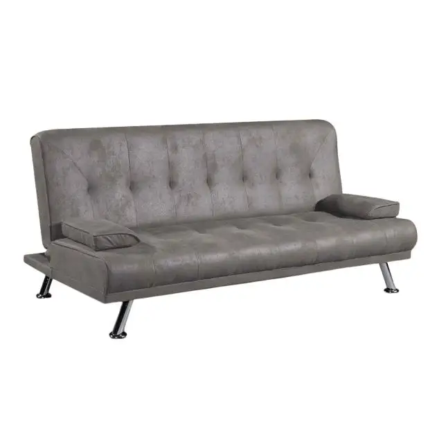 Sofa cama modelo Cesto tapizado en tela Nolia color cemento