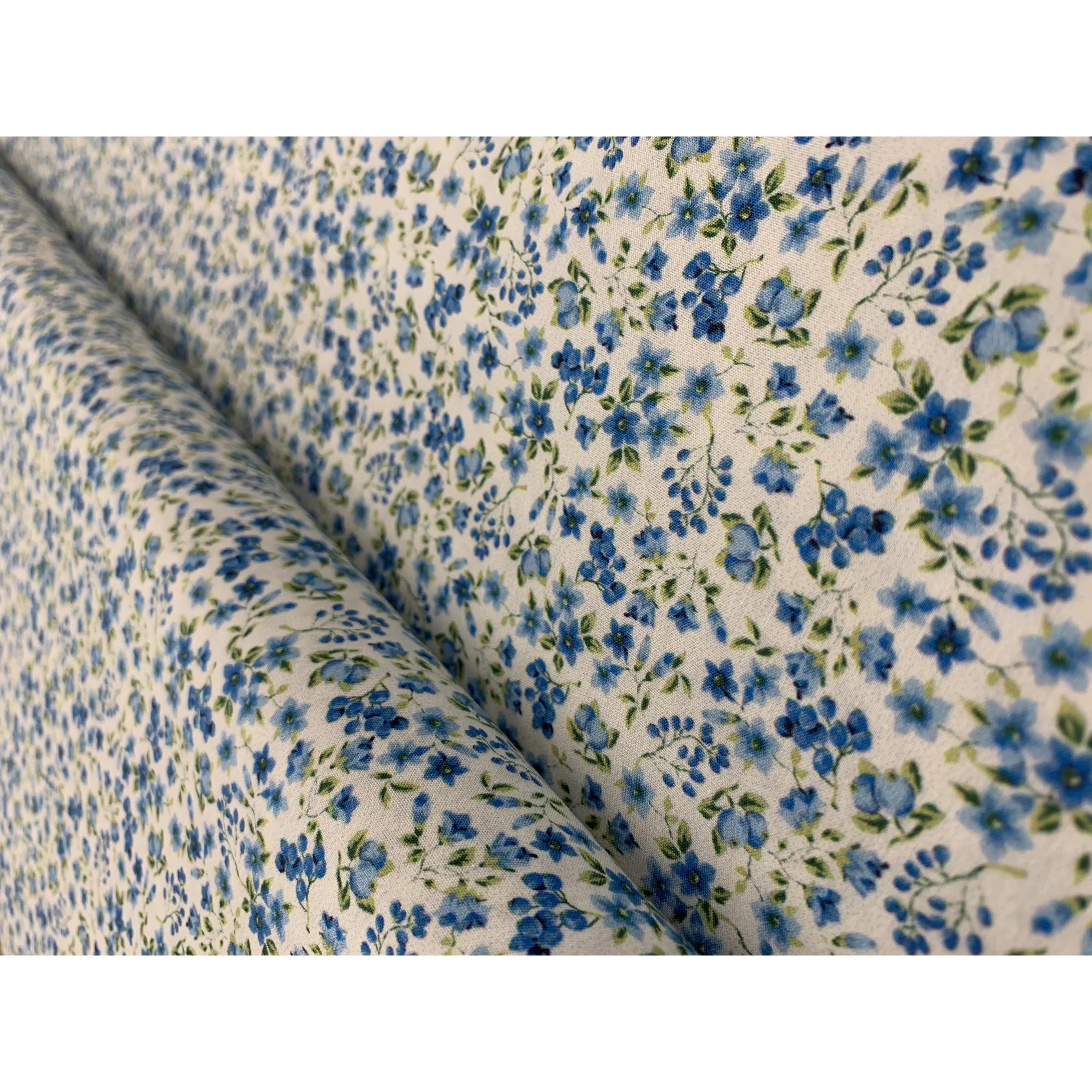 Tejidos Ortuño- Tela de Algodón flores azules, tela liberty para patchwork,prendas infantiles, decoración hogar ,manualidades, complementos 1m x Ancho 1.50m
