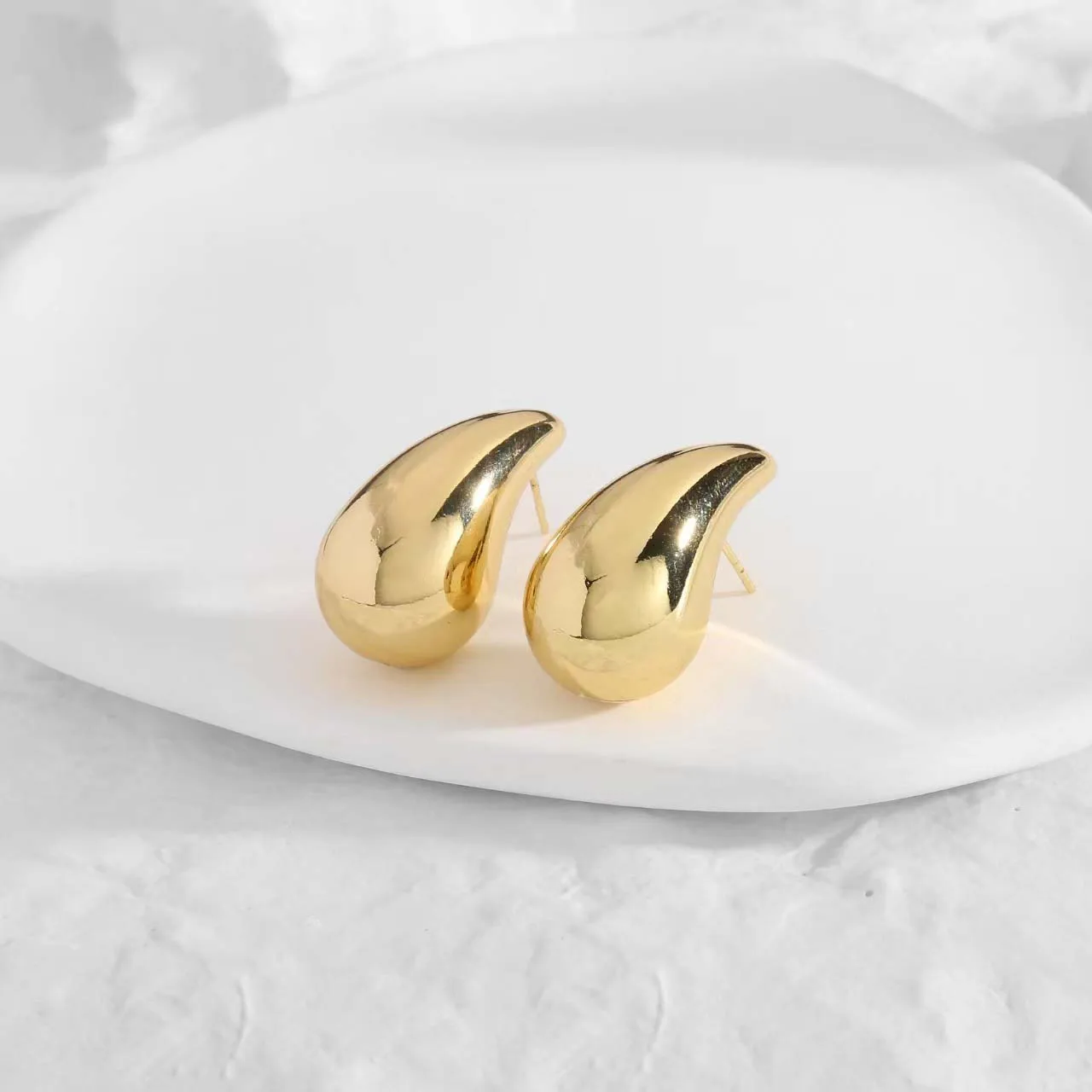 Pendientes Gota Lagrima Dorados Plateado Gota de Agua con diamantes Acero Inoxidable para Mujeres ideal para regalar