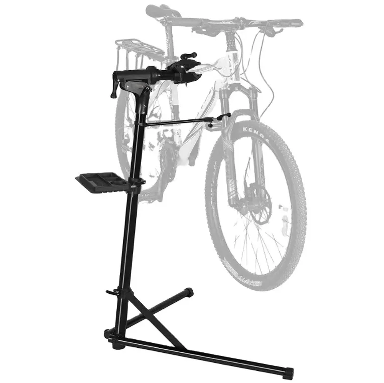 Soporte de reparación de bicicletas para sala de estar al aire libre, soporte de reparación de bicicletas de Control de tornillo, estante de peso ligero de tubo de aluminio, soporte de reparación de bicicletas plegable