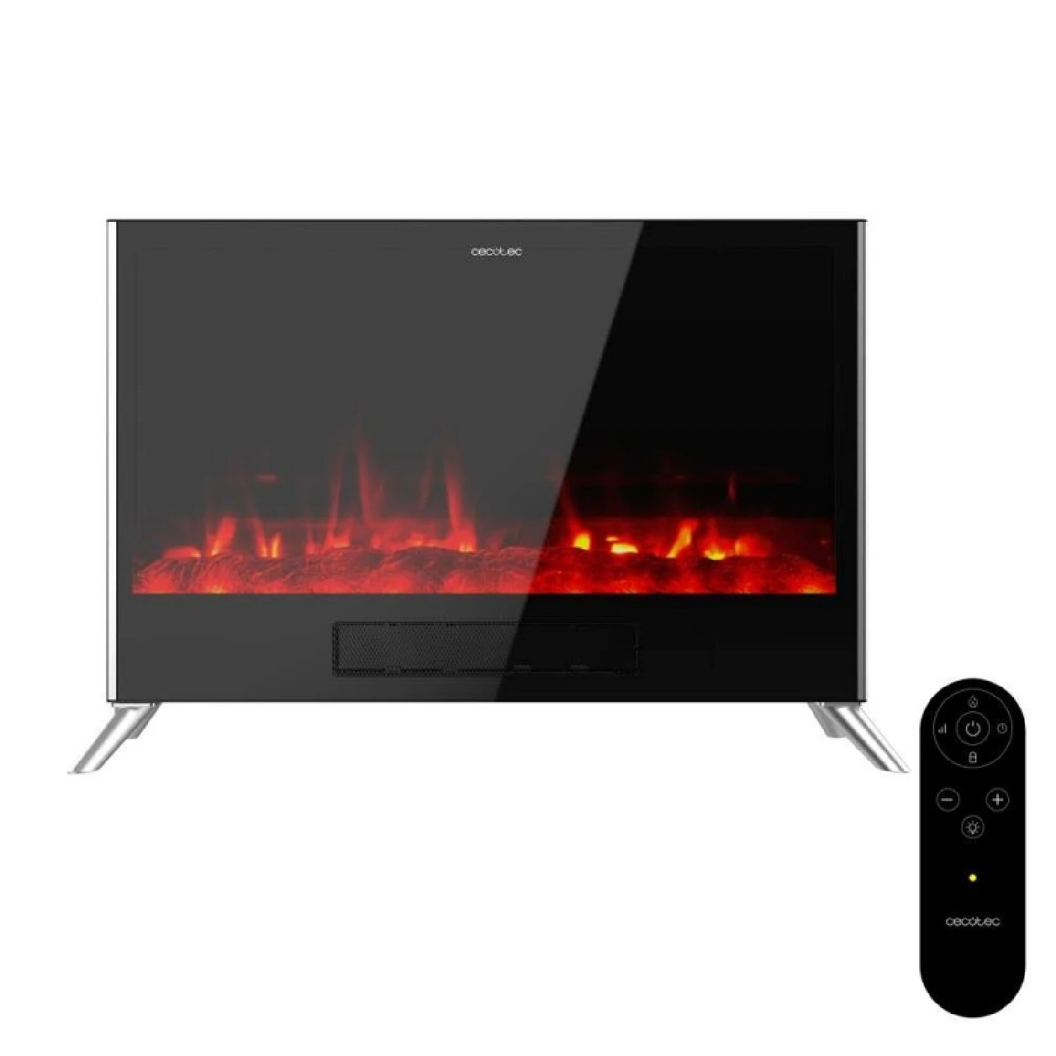 Cecotec Chimenea Eléctrica con Mando ReadyWarm 7500 3in1 Total Flames. 1500W, 2 Modos, Termostato, Efecto Llama, Temporizador