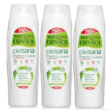 Champú Piel Sana Instituto Español. Pack Ahorro 3 x 750 ml