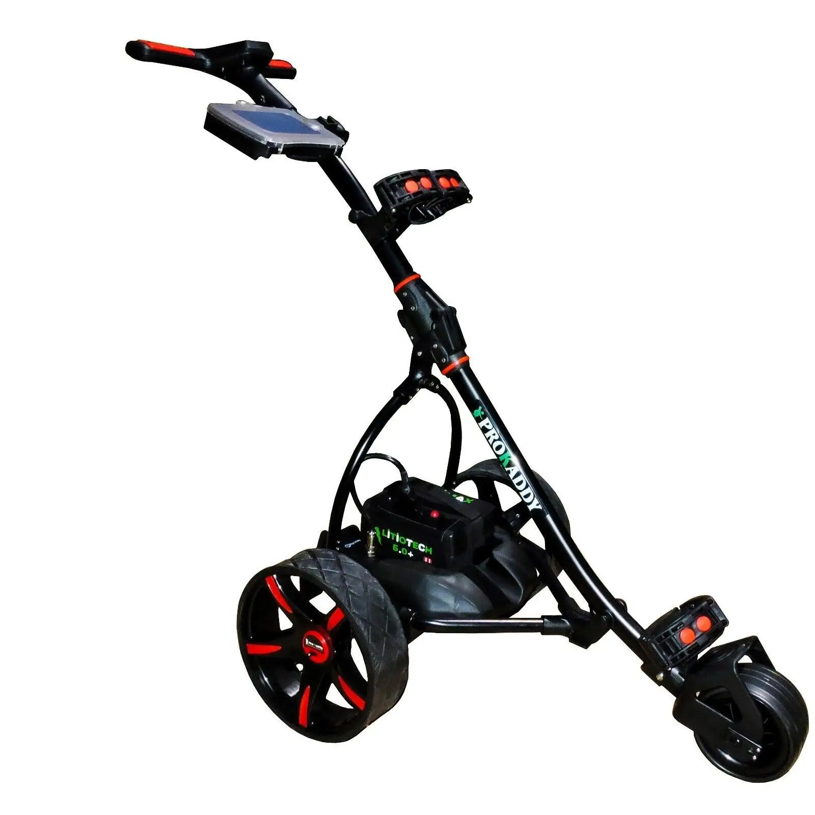 Carro eléctrico de golf ProKaddy modelo S1T2L negro con batería de Litio