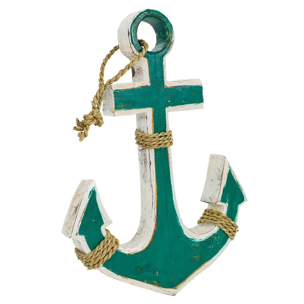 WANDERLUST DECO Figura Ancla Decorativa | Estilo Costero | Dimensiones 30x4x40 Cm