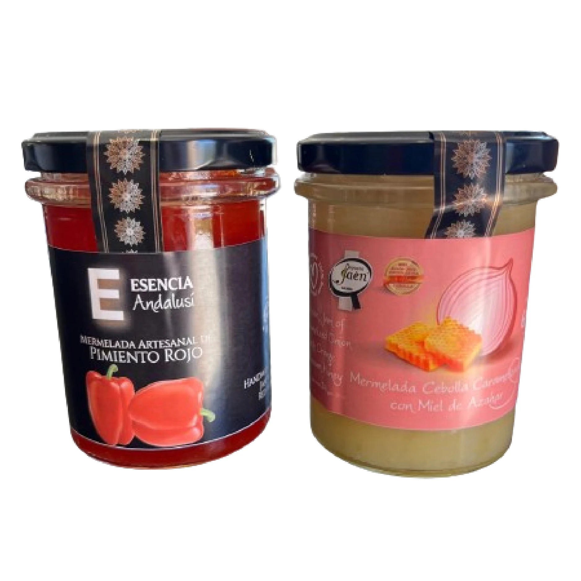 ESENCIA ANDALUSÍ GOURMET - Pack de 2 Mermeladas Caseras de Pimiento Rojo y Cebolla Caramelizada con Miel de Azahar - 210 Gr
