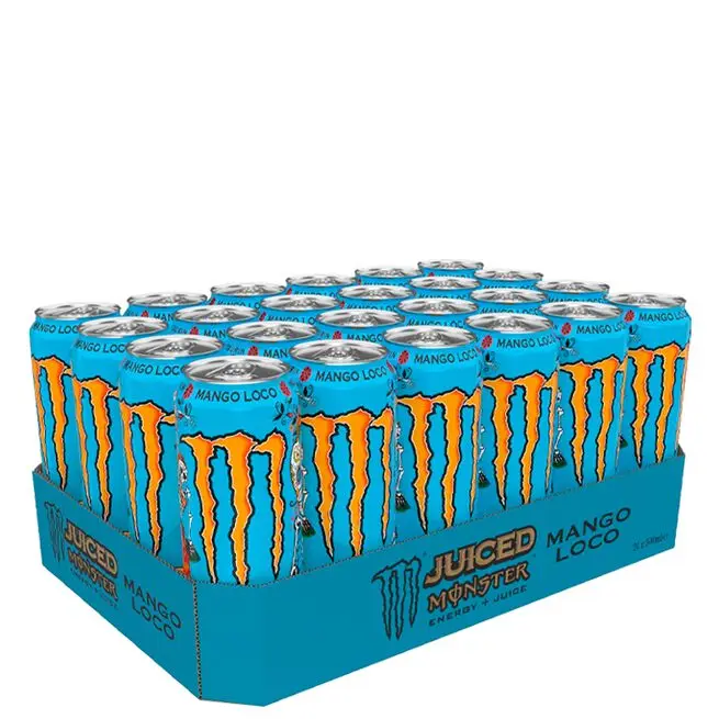 Monster Energy Mango Loco con zumo de mango, con ácido carbónico, paleta de bebidas energéticas 24 x 500 ml