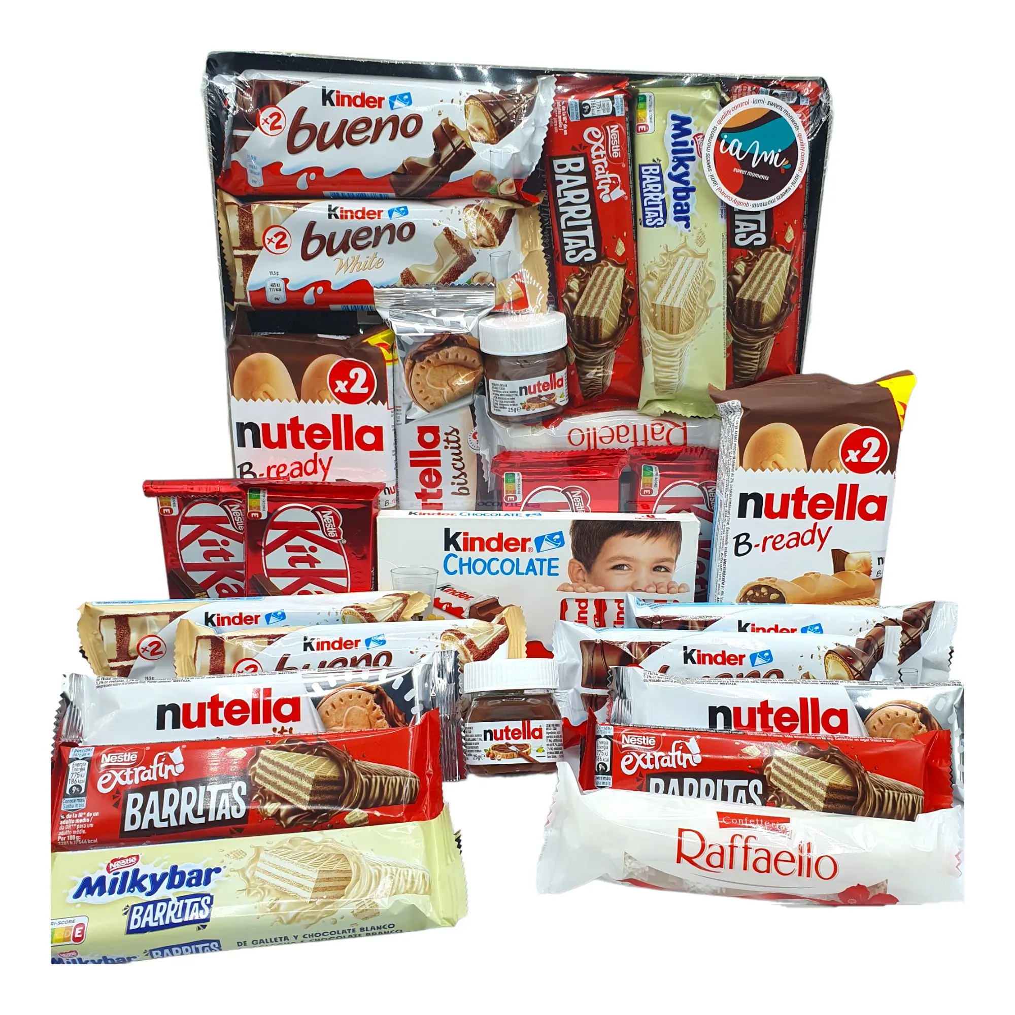 Gift tray Mega Pack of Kinder - Nutella - Rafaello - Nestle Chocolates. + 15 PCs. Original Gift Tray box with Kinder good, Nutella, Rafaello Chocolates, Nestle Chocolates [IAMI]