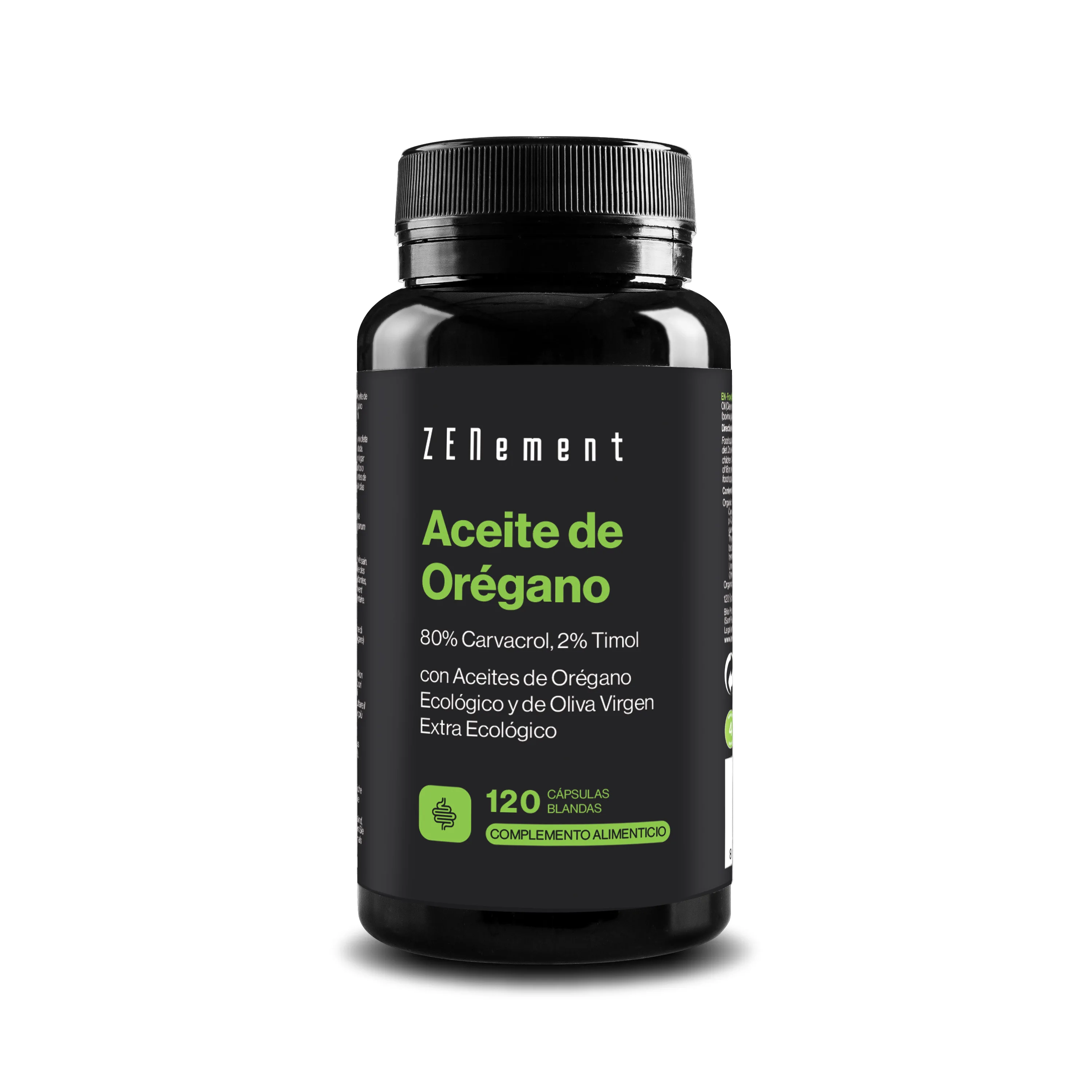 Aceite de Orégano 80% Carvacrol, 2% Timol - 120 Cápsulas blandas Zenement