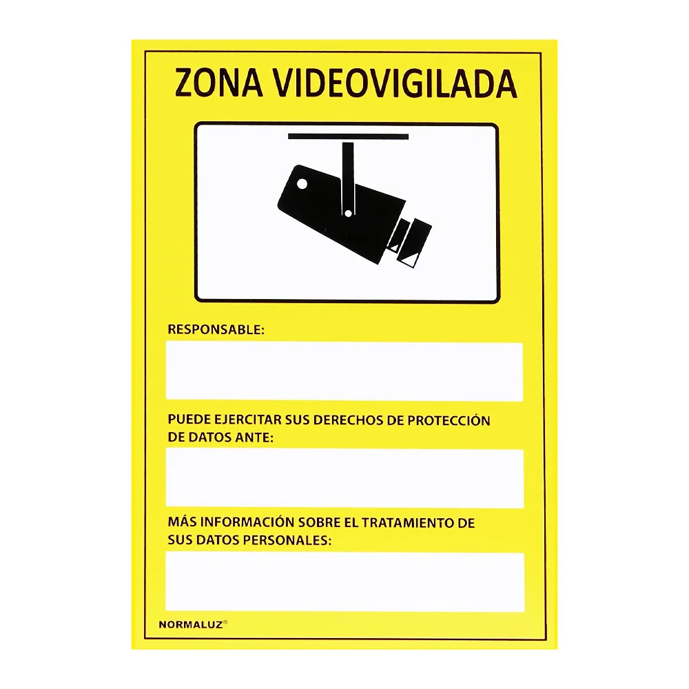 Cartel "zona videovigilada" adhesivo 15x20cm normaluz
