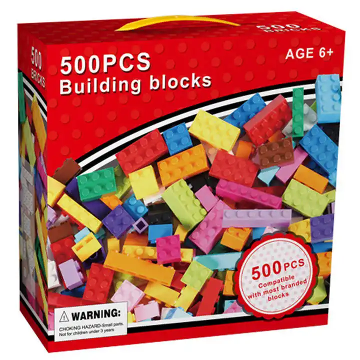 Bloques Construccion Infantiles 500 Piezas Juguete Infantil Regalo Compatible con todas las marcas Juego de bloques de construcción creativos de piezas Certificados con marcado CE, seguros y divertidos para niños desde los 3 años, Inventa, crea, Marzono