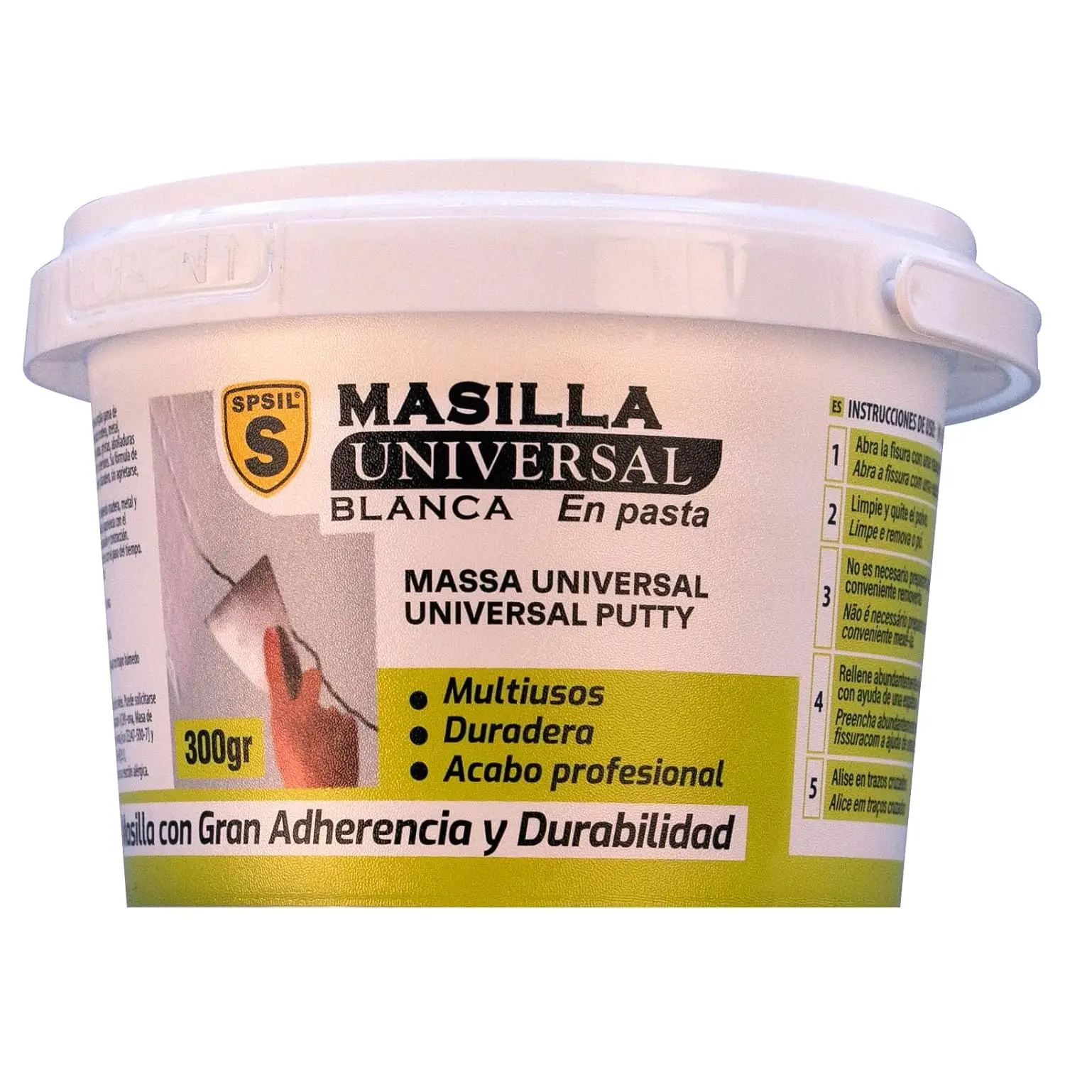 Confezione da 2 unità di stucco per crepe (700g o 350g), stucco universale bianco 300g o rinnovatore per giunti 300g – Pronto all'uso – Alta adesione – Riparazione di crepe, fori e giunti – Finitura