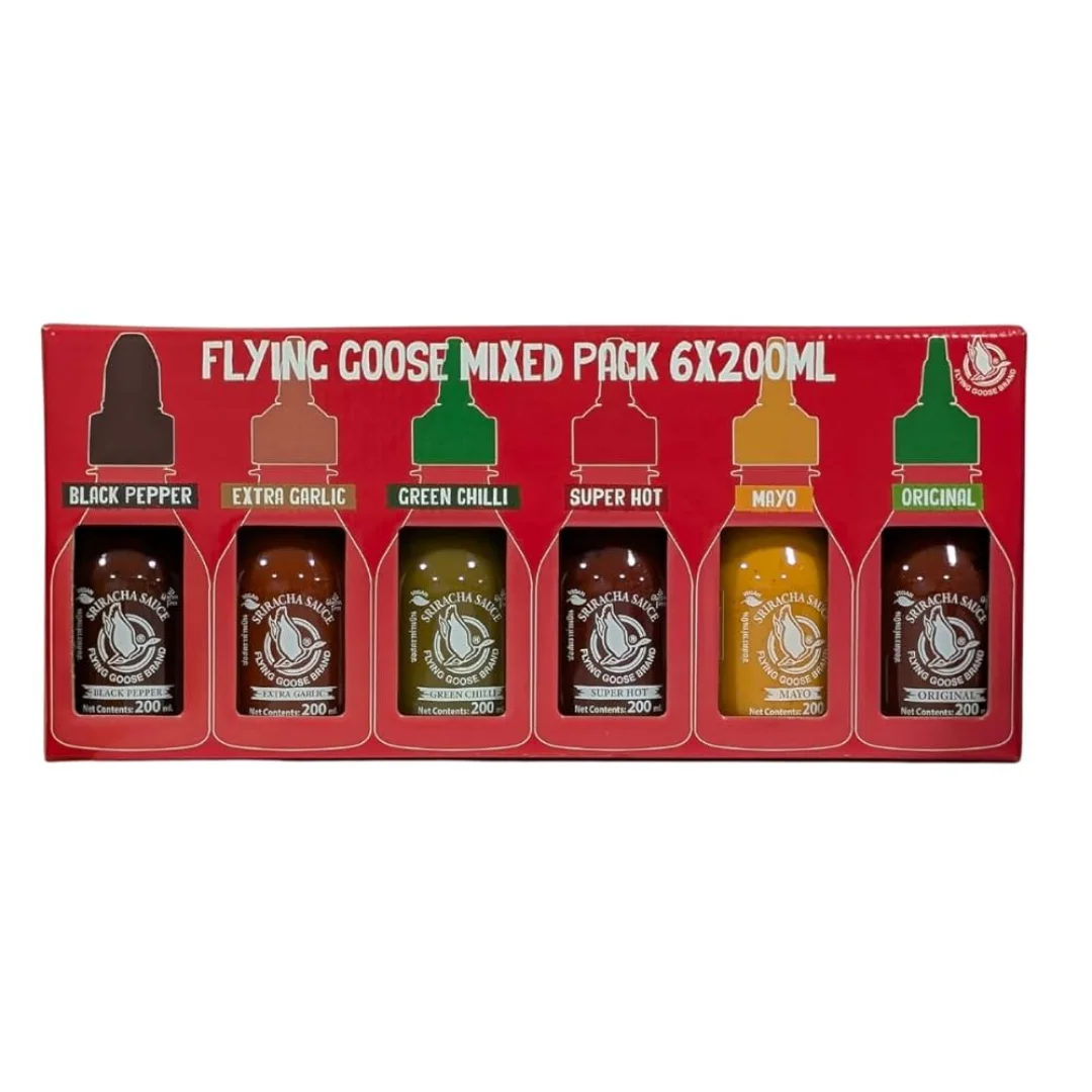 Flying goose mixed pack 6 x 200ml - Kit srirachas