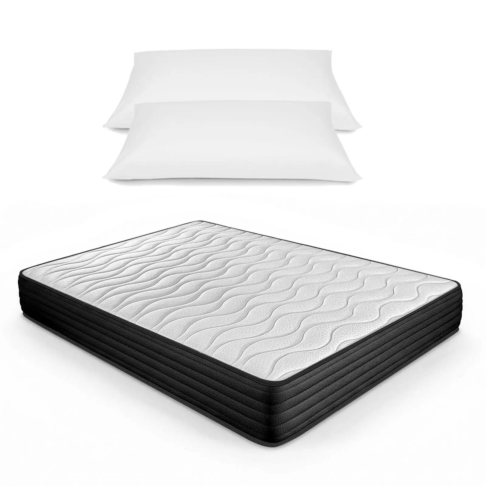 Duérmete Online - Colchón Viscoelástico - REGALO ALMOHADAS - Viscoblack - Blanco/Negro - Reversible -Transpirable - Altura 20cm - Alta Gama