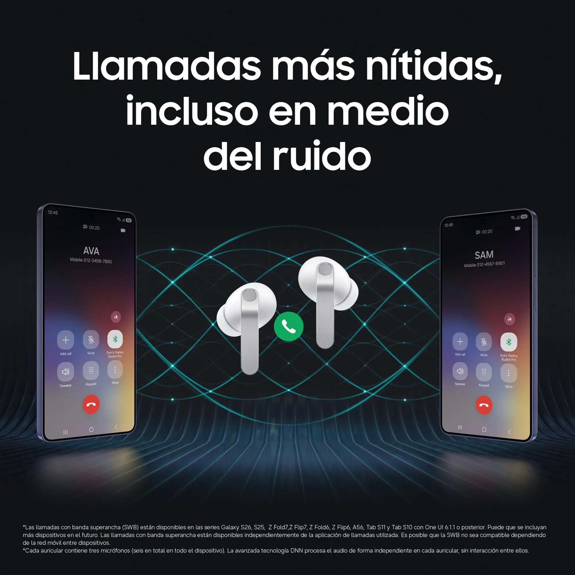 Samsung Galaxy Buds4 Pro, Auriculares Bluetooth, Audio Hi-Fi, Cancelación de Ruido Adaptativa, Llamadas súper claras, Agente IA (Versión Española) 6