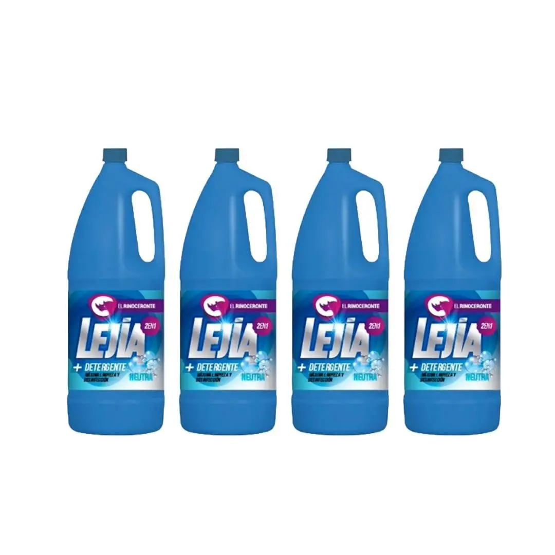PACK de 4 – LEJIA + DETERGENTE el rinoceronte 2 LT x 4 botellas