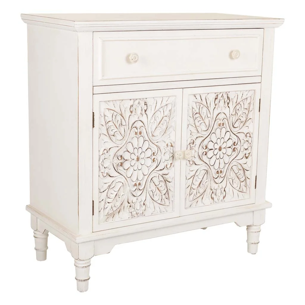 Wonderlust Deco - Recibidor de madera blanco 73x36.5x78 Blanco 73x36.5x78h cm