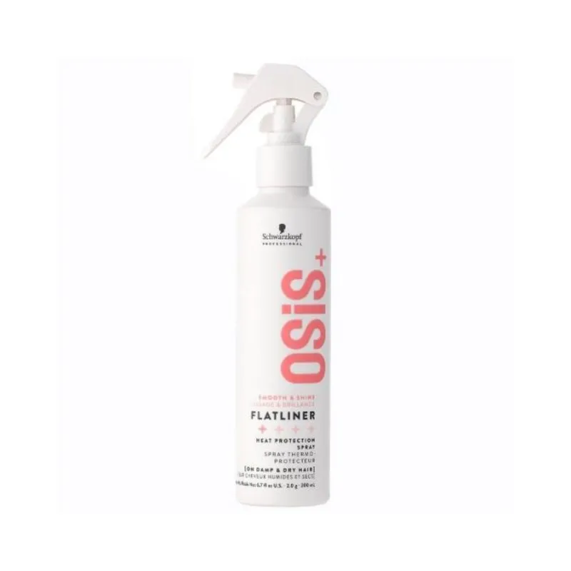 Schwarzkopf OSIS+ Flatliner Spray Protector Térmico 200 ml – Protección contra Calor de Plancha y Secador