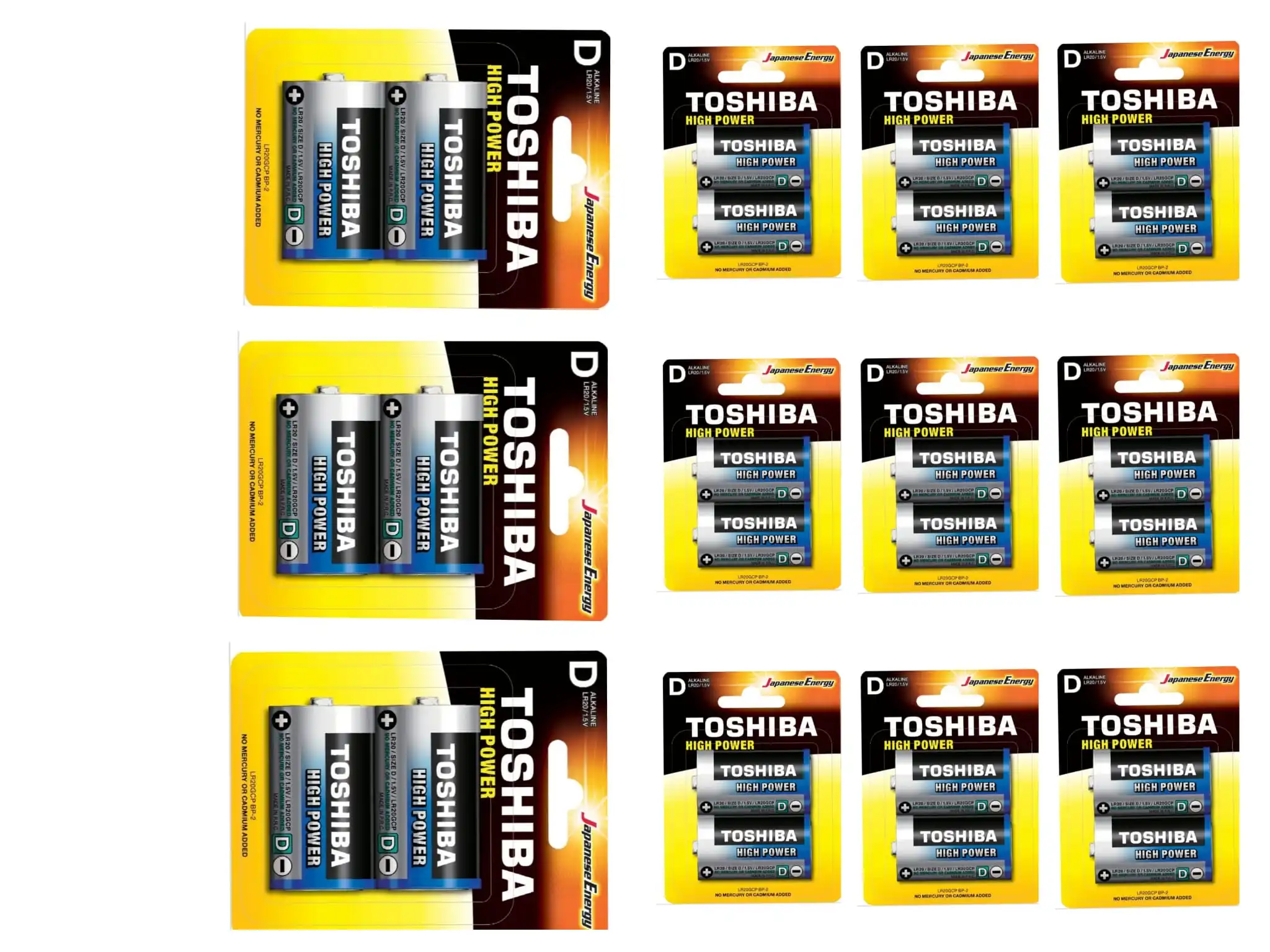 Toshiba Alkalina LR14 LR20 batteries 9V size. C,D D batteries for thermos and quite a lot of different use batteries with high quality and trusted brand