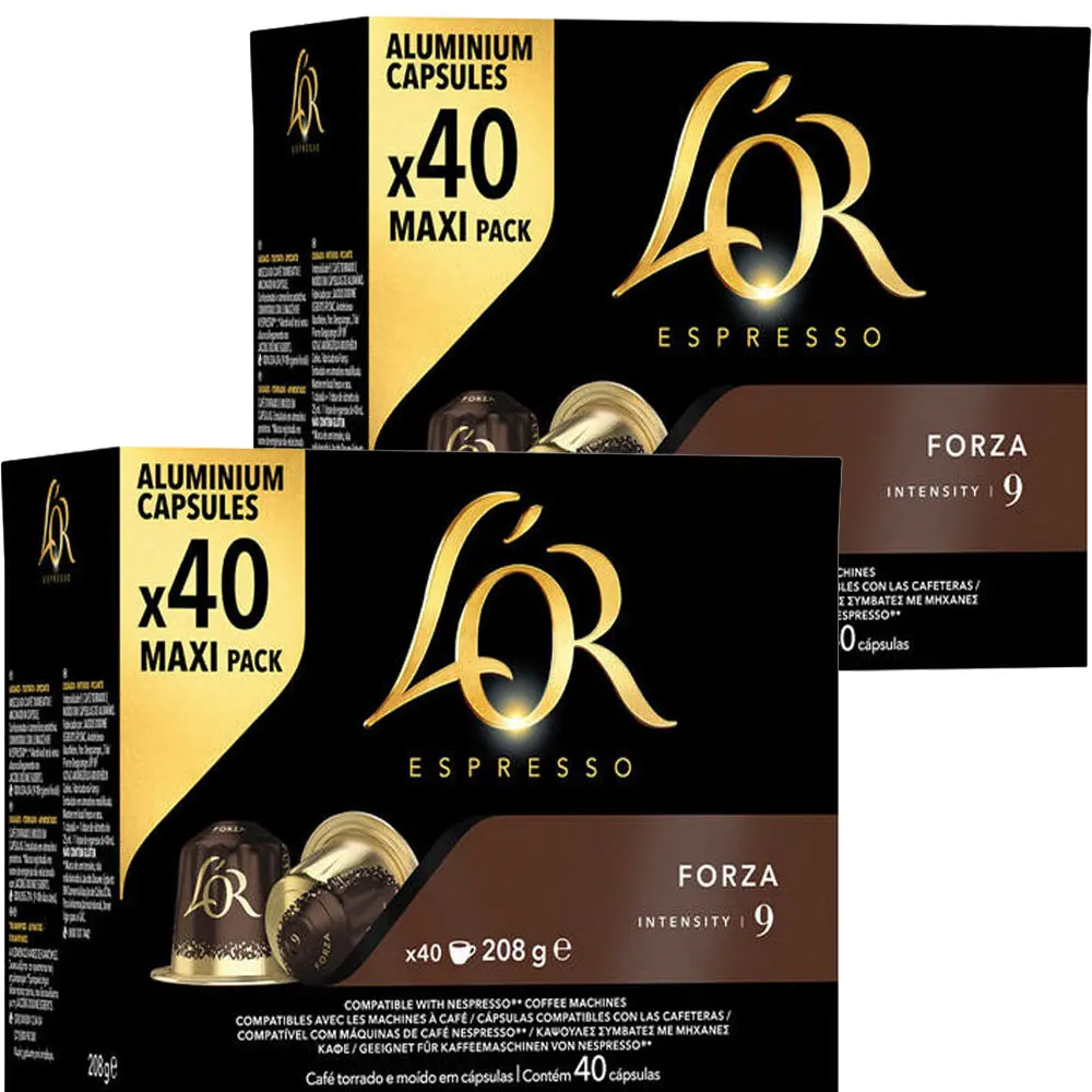 Forza L'or 80 Cápsulas Maxi Pack compatibles Nespresso Intensidad 9