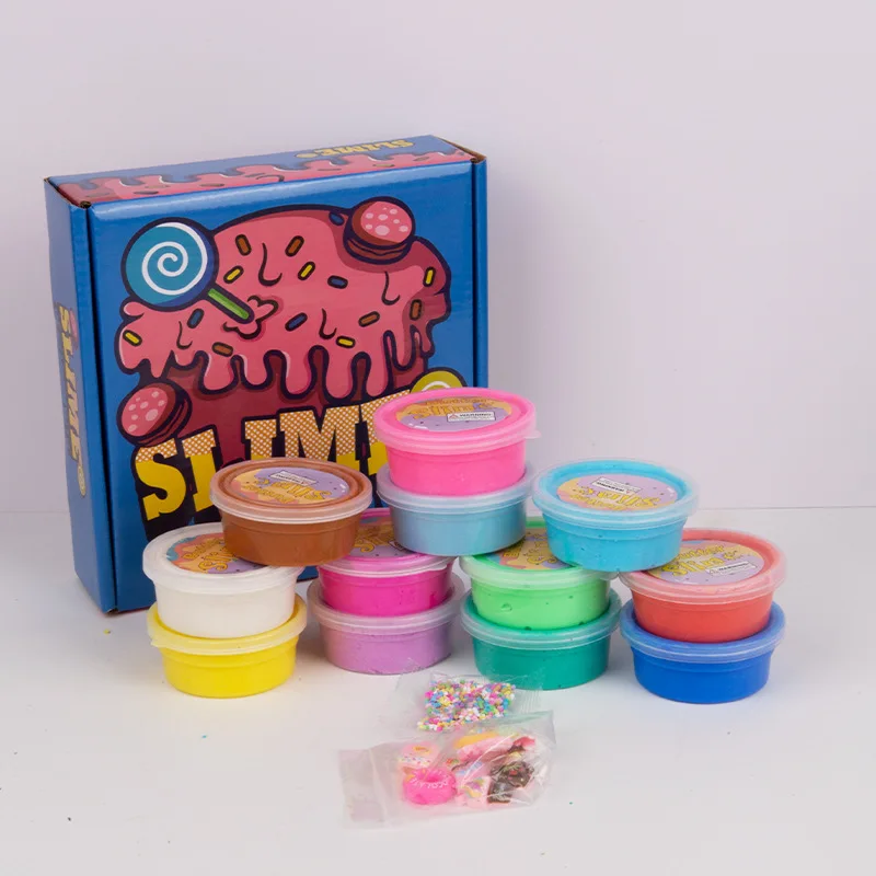 Butter Mud Set, 50ml Puff Glue Slide, diy color Mud of Slime, Foam Rubber Cotton Mud