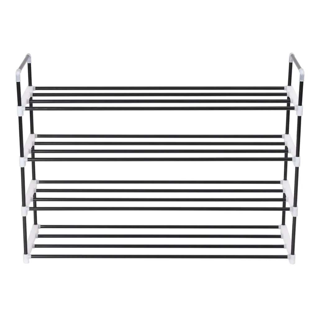 VidaXL Shoemaker 4 shelves tubular structure black 74x91x29 cm