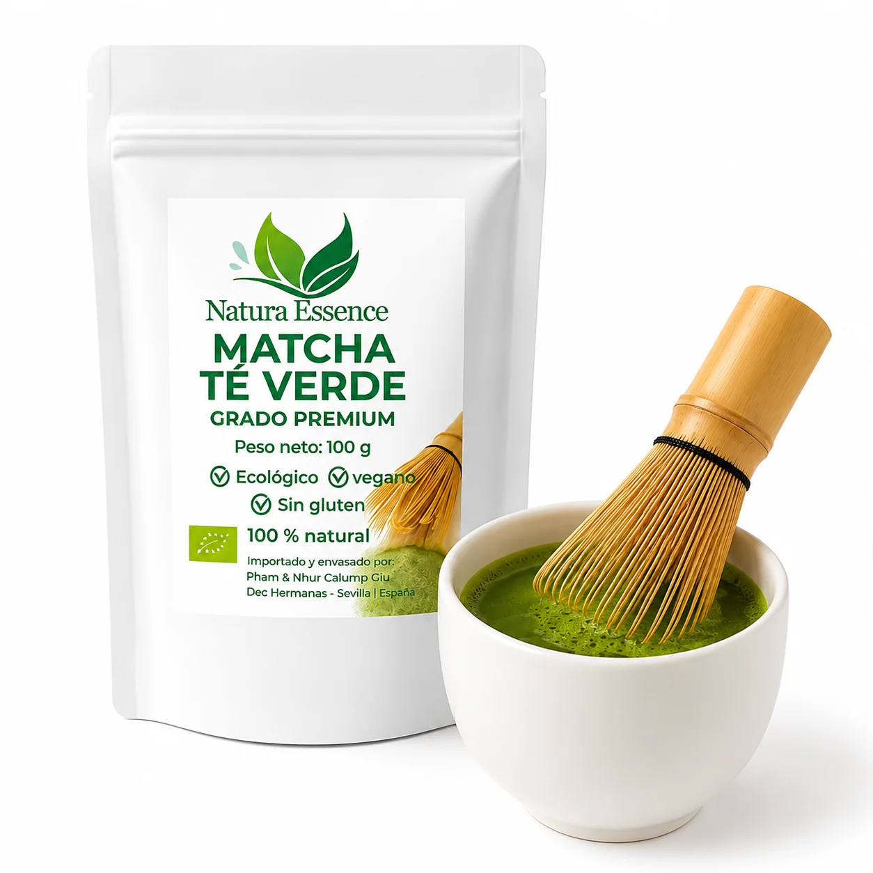 Té Matcha Japonés Grado Premium 100 g – Ecológico, Vegano y Sin Gluten | 100 % Natural – Origen Japón