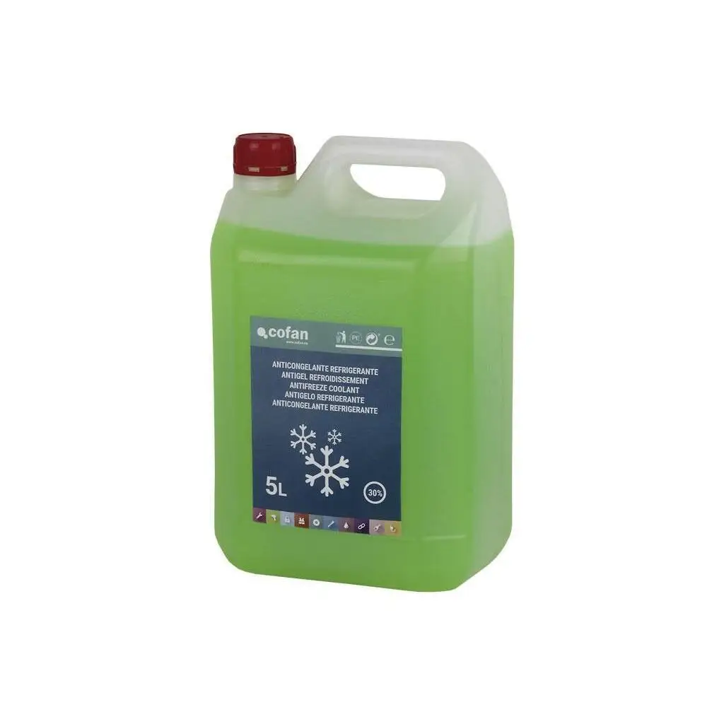 Cofán Anticongelante Refrigerante 30% 5L - Protección Efectiva Contra la Corrosión y Gran Capacidad de Transmisión